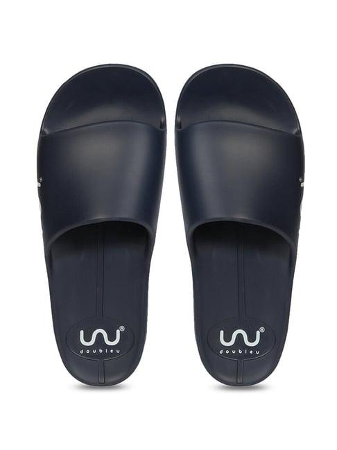 doubleu men's navy blue slides