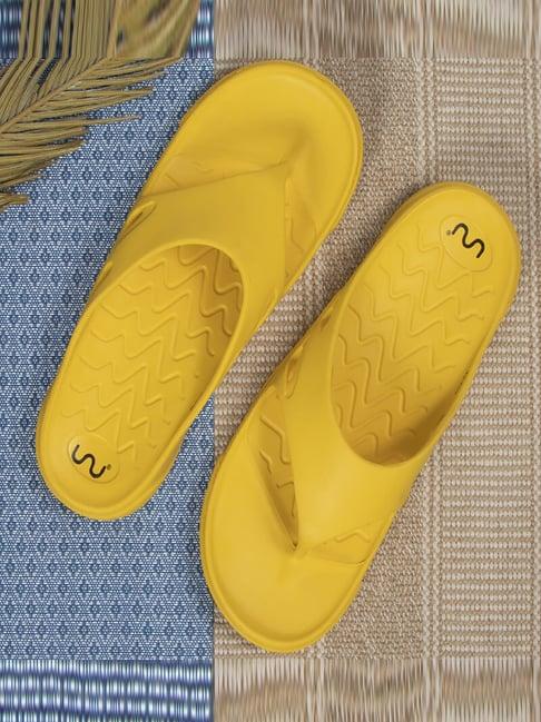 doubleu men's yellow flip flops