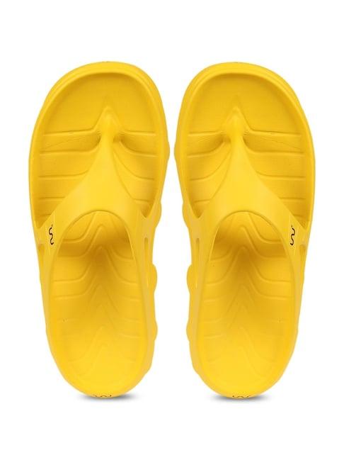 doubleu men's yellow flip flops