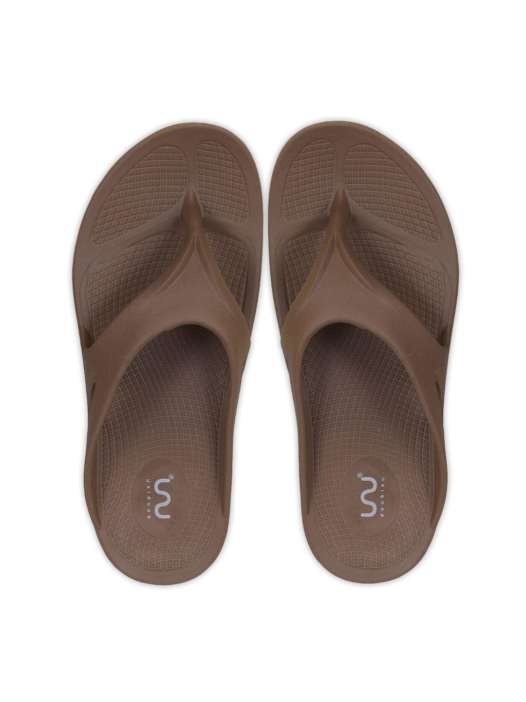 doubleu men brown rubber thong flip-flops