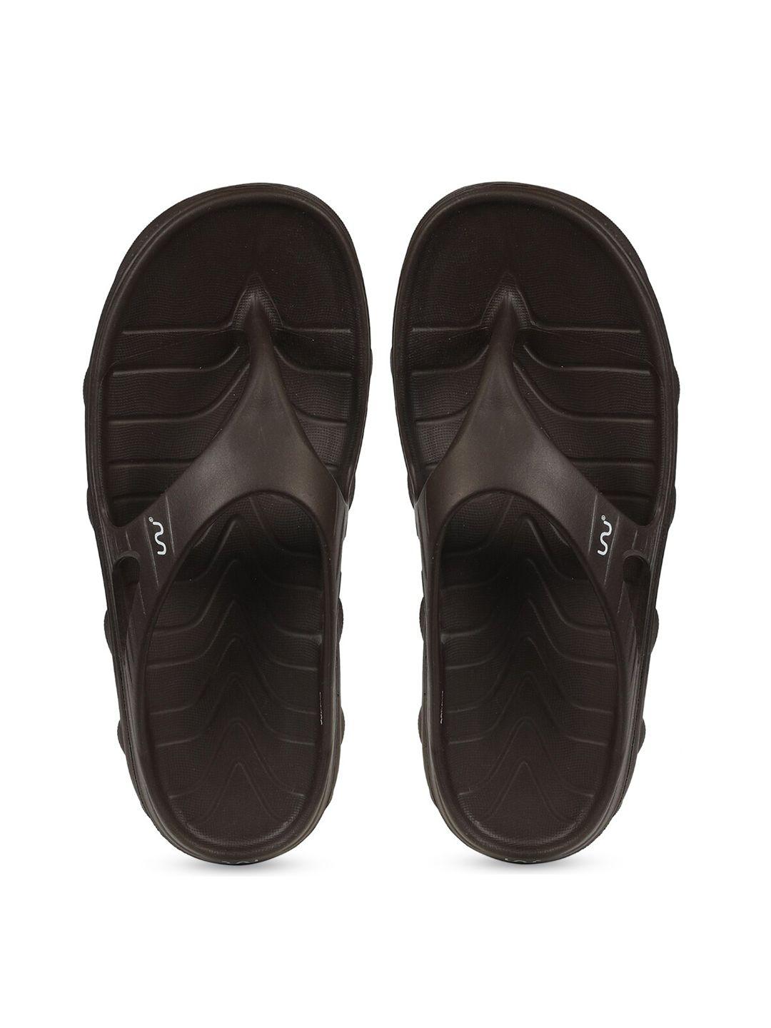 doubleu men brown rubber thong flip-flops