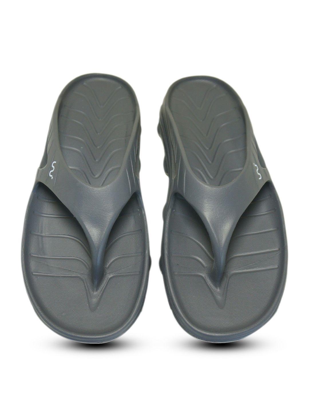 doubleu men grey rubber thong flip-flops