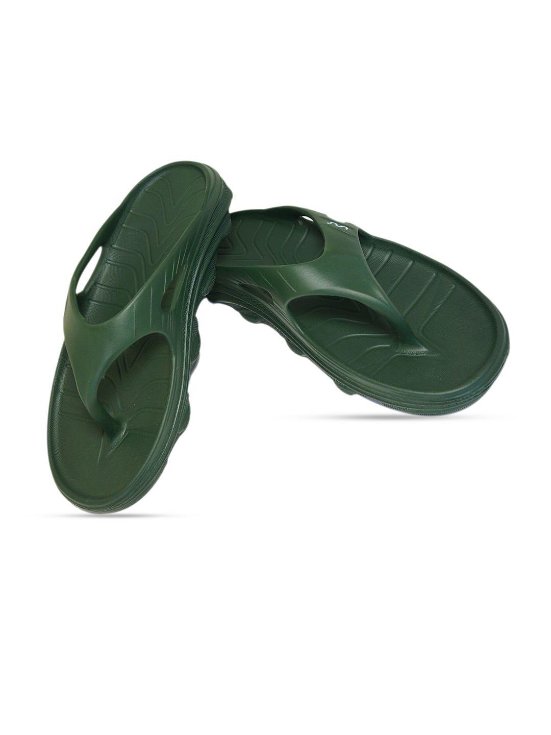 doubleu men olive green rubber thong flip-flops