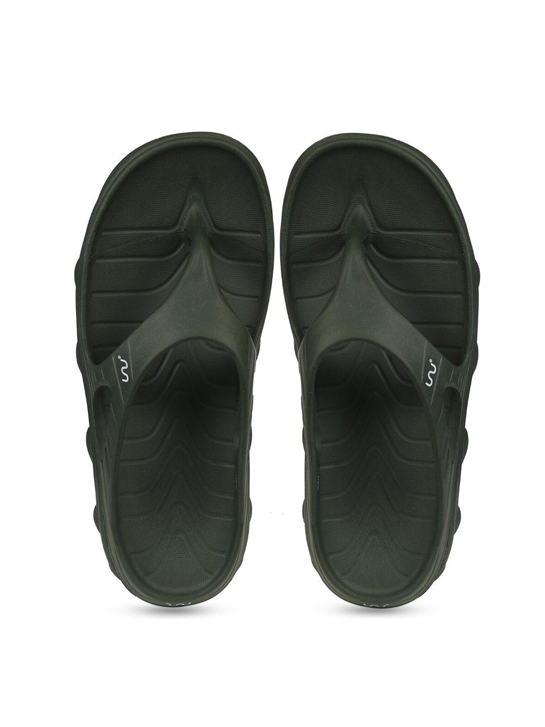 doubleu men olive green rubber thong flip-flops