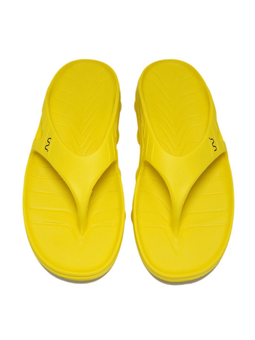 doubleu men yellow rubber thong flip-flops