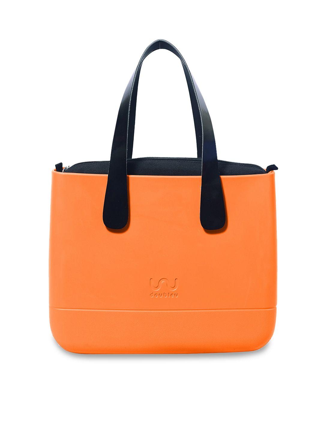 doubleu orange solid shoulder bag