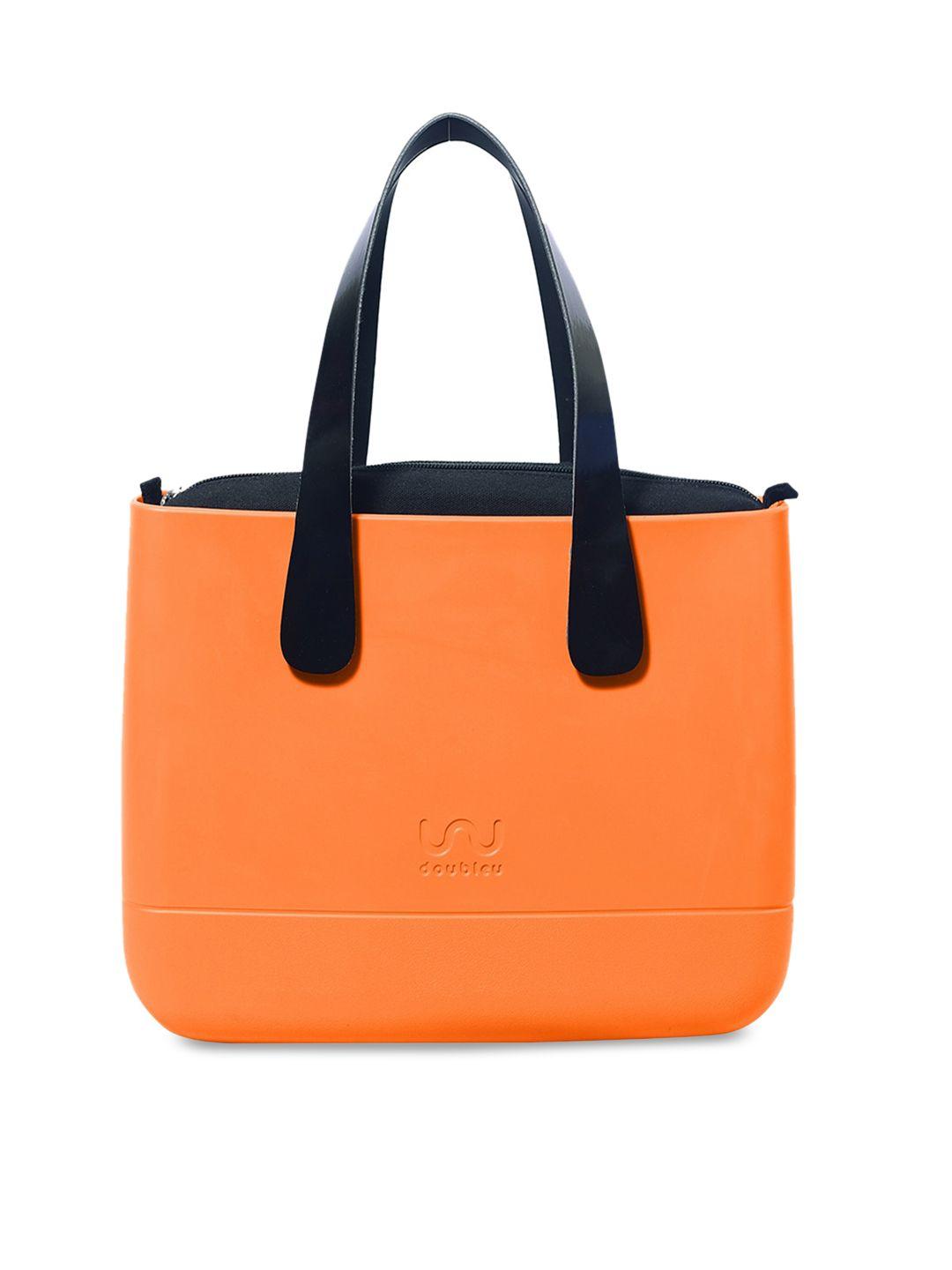 doubleu orange solid shoulder bag