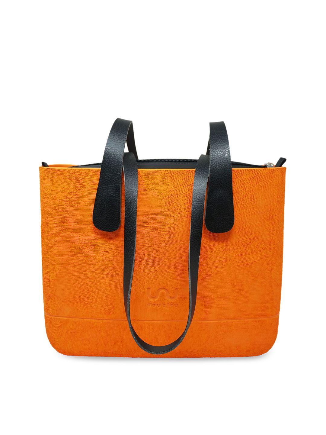 doubleu orange solid shoulder bag