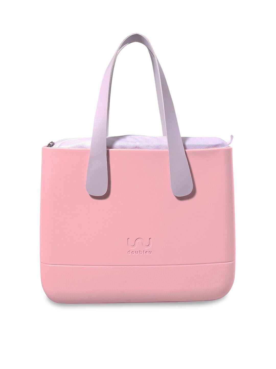 doubleu pink solid shoulder bag