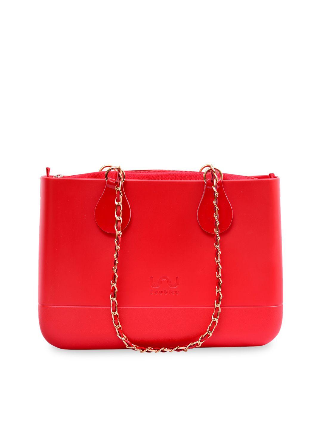 doubleu red solid shoulder bag