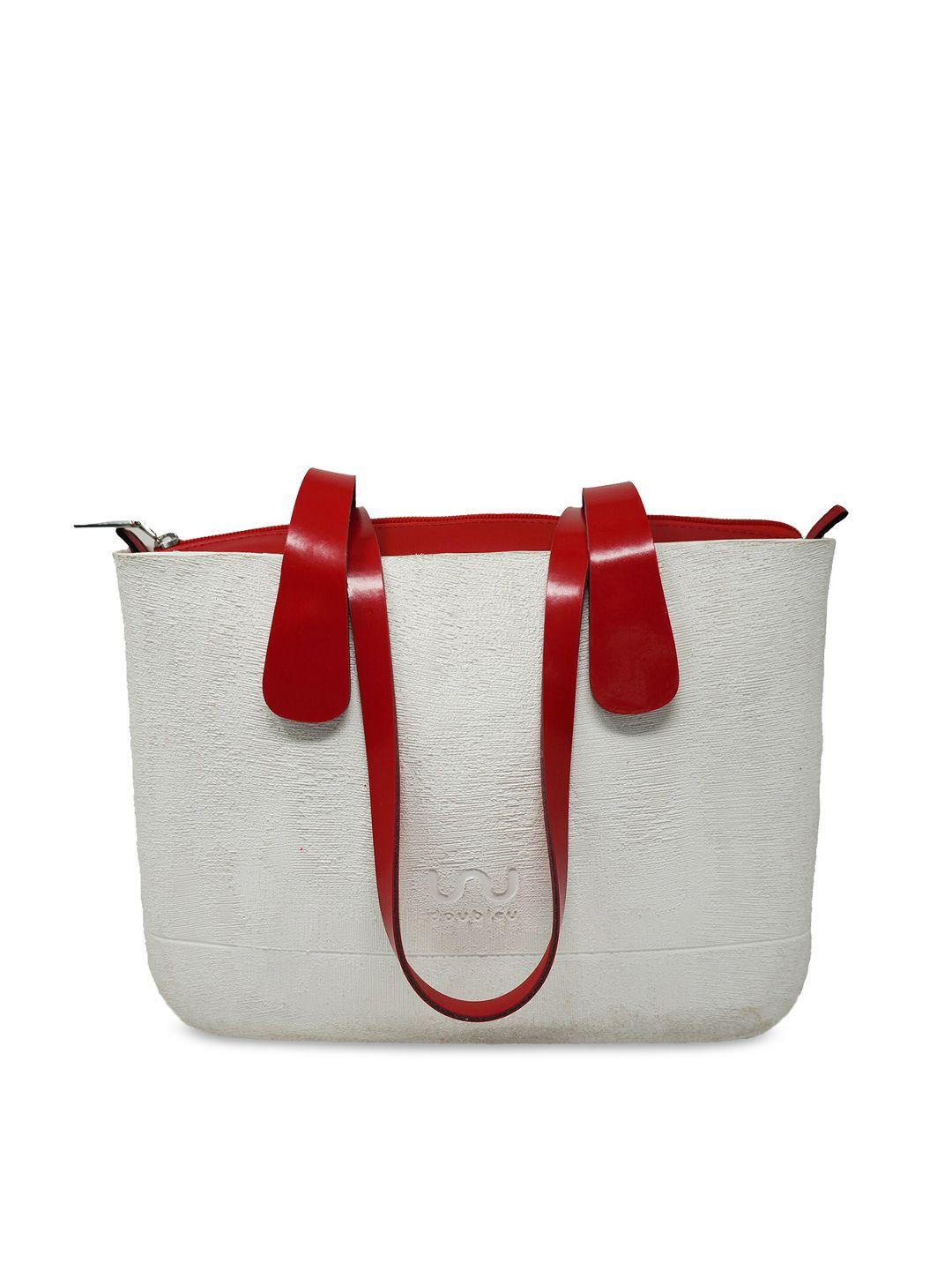 doubleu white & red solid shoulder bag