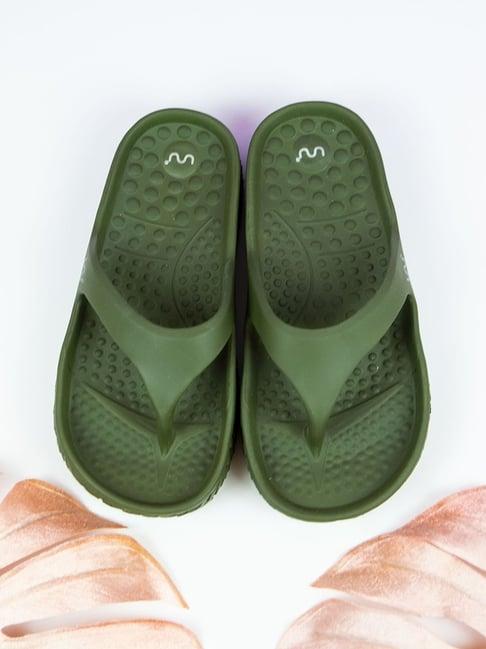 doubleu women's olive flip flops
