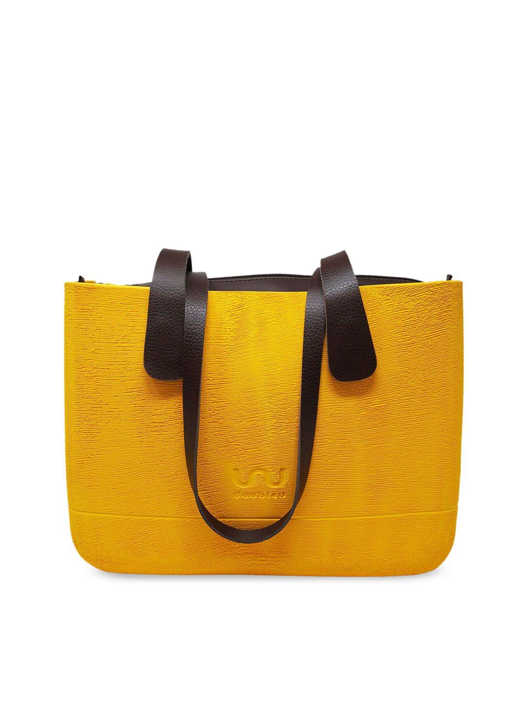 doubleu yellow solid shoulder bag