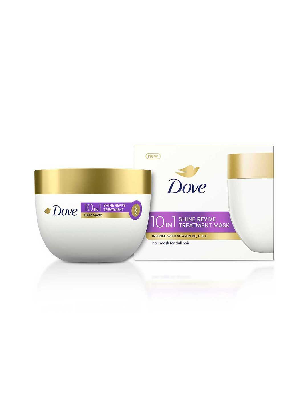 dove 10-in-1 shine revive treatment hair mask with vitamins b6 & e for dull hair - 300ml