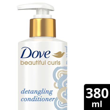 dove beautiful curls detangling conditioner, sulphate free, no parabens & dyes, made for curly hair, with tri-moisture essence for smooth, shiny, bouncy curls (380 ml)