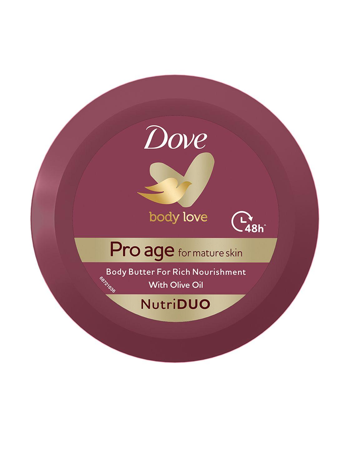 dove body love pro age paraben-free body butter with olive & sunflower oil - 240 g