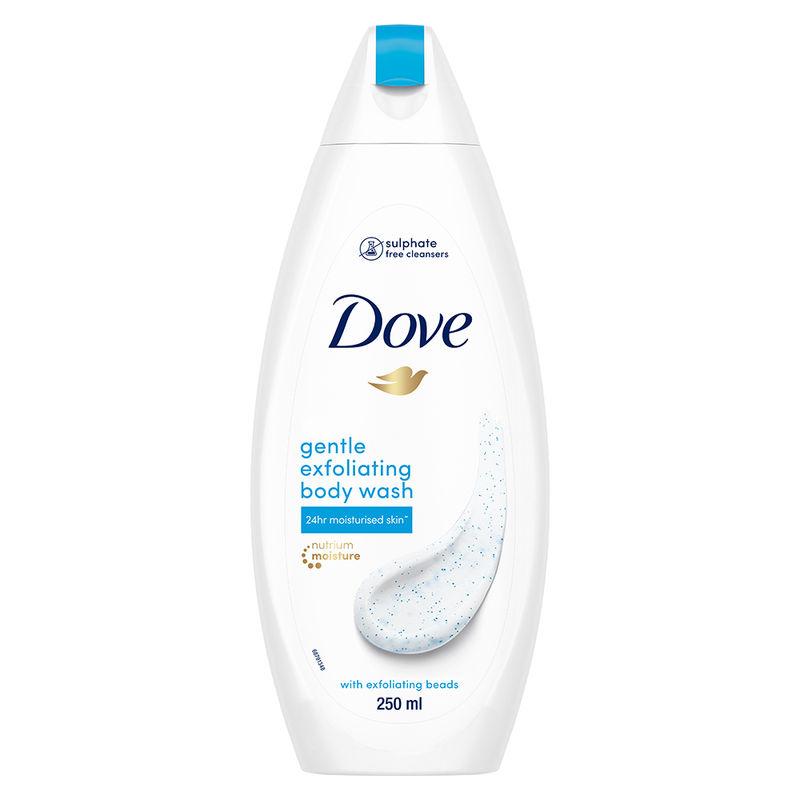 dove gentle exfoliating nourishing body wash, 250 ml