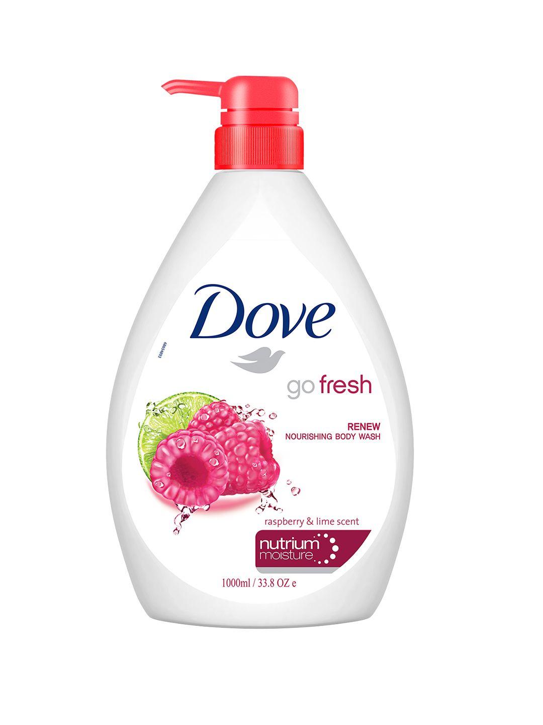 dove go fresh renew nourishing body wash with raspberry & lime - 1l