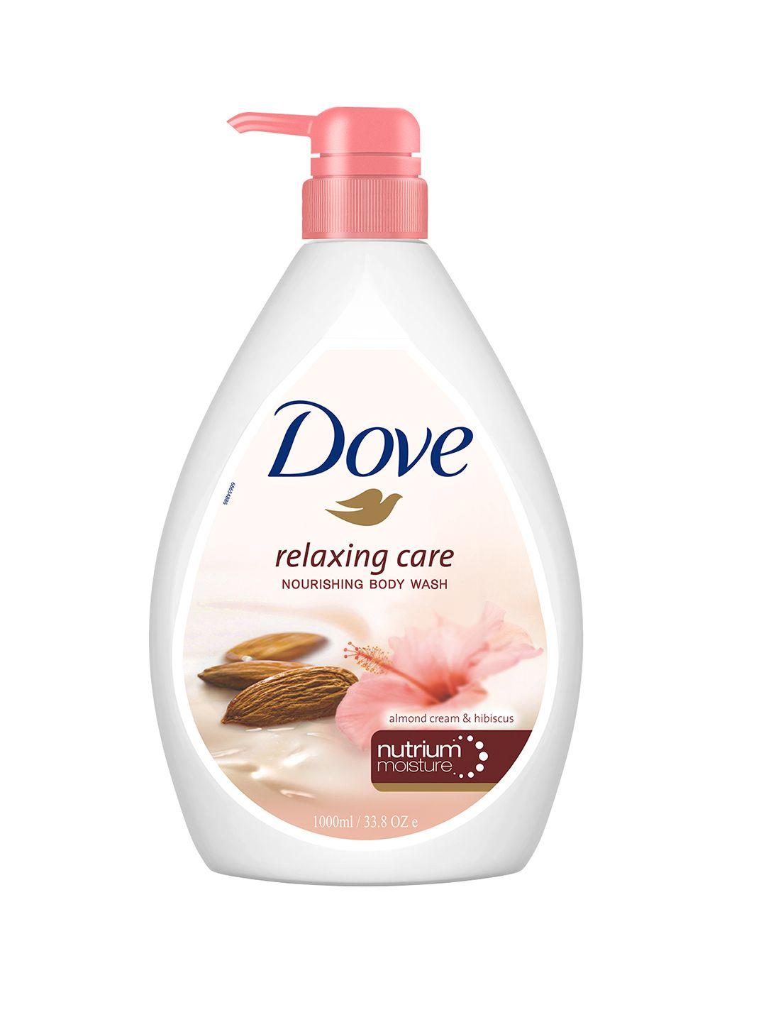 dove relaxing care nourishing body wash with almond cream & hibiscus - 1l