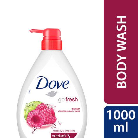 dove renewing raspberry body wash with lime for renewed skin, refreshing scent, 1l