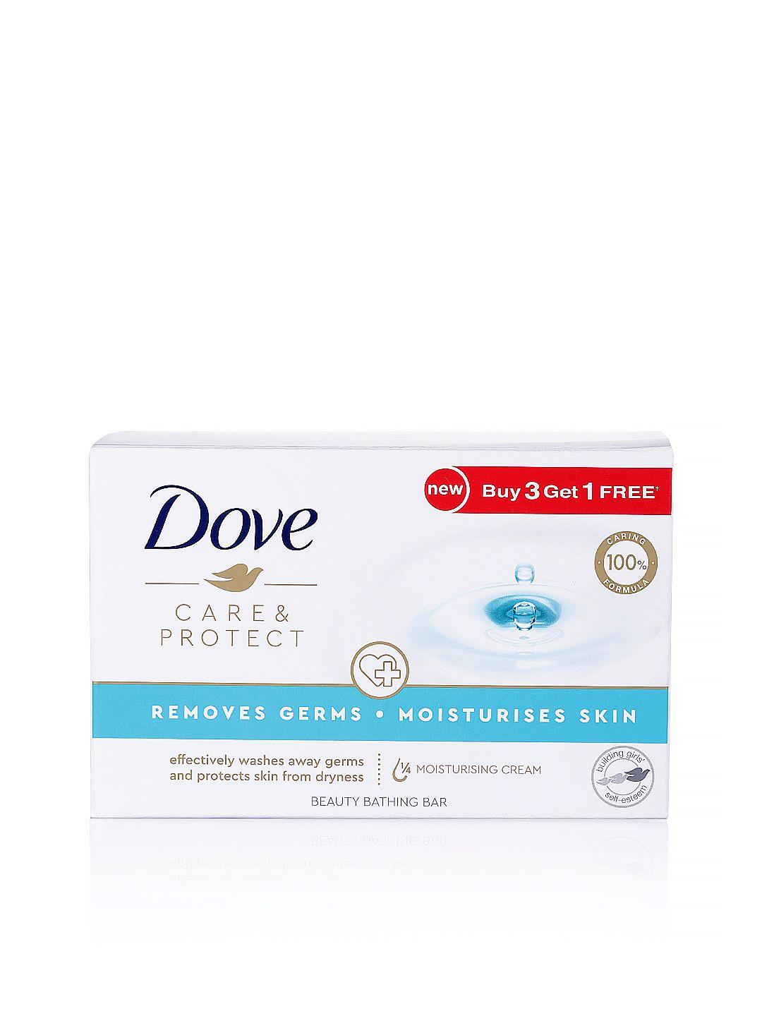dove set of 4 care & protect moisturising cream beauty bathing bar