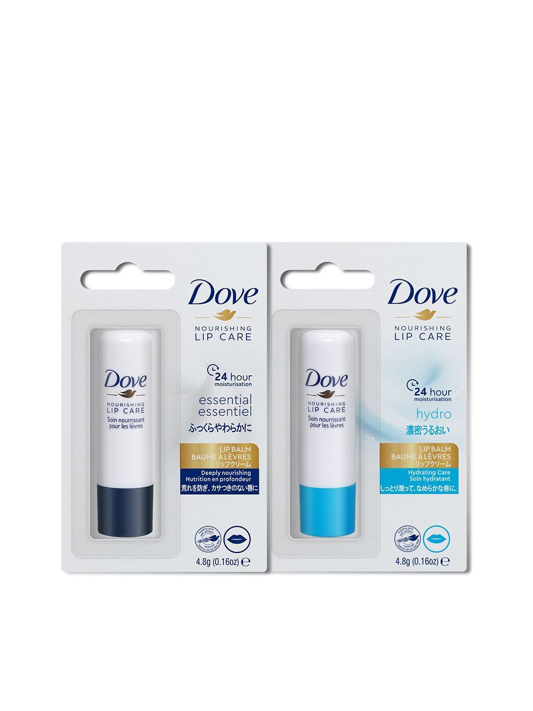 dove set of nourishing essential & hydro lip balms