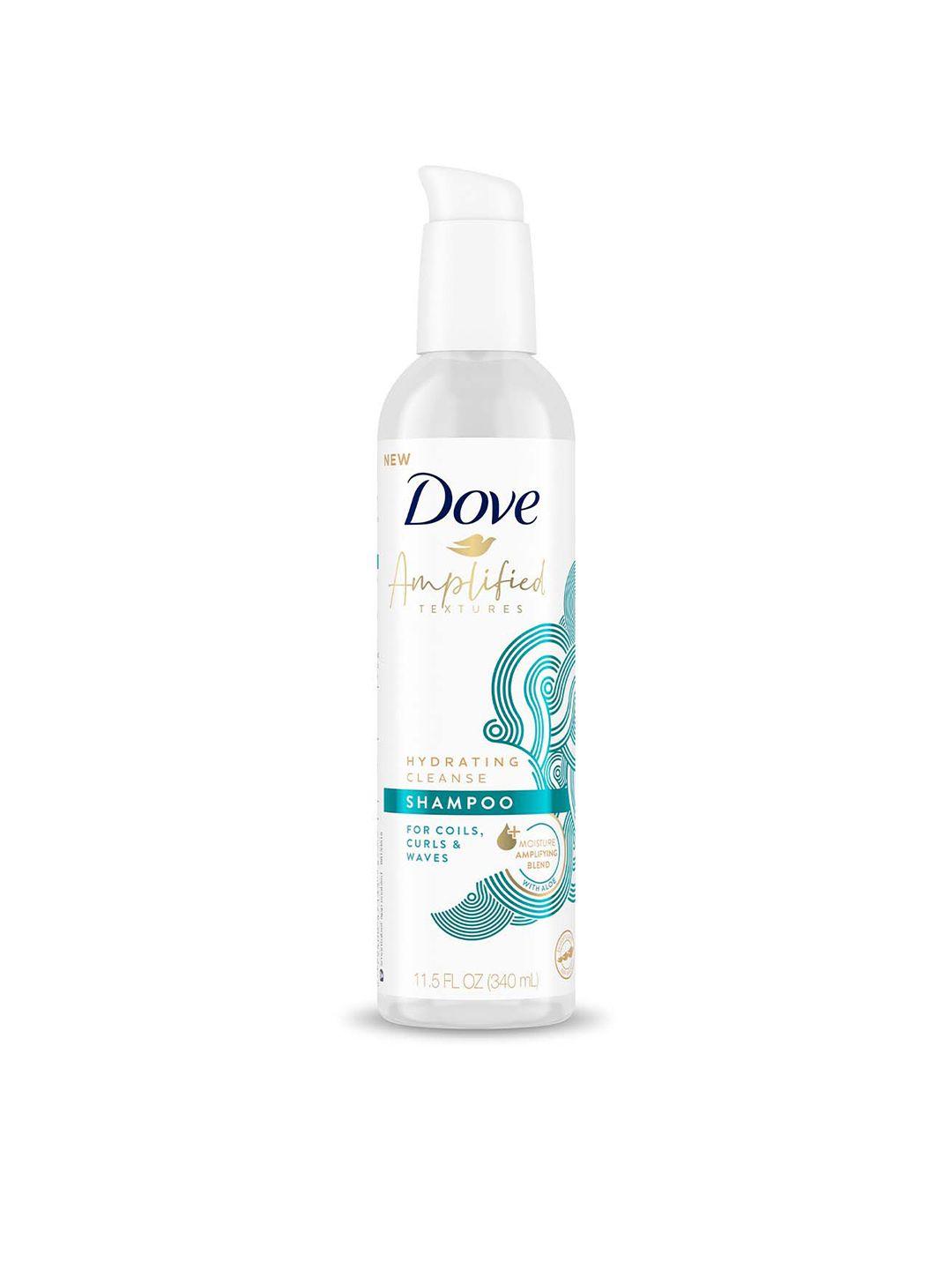 dove amplified textures hydrating cleanse shampoo for coils, curls & wavy hair - 340 ml
