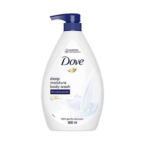 dove deeply nourishing body wash, with exfoliating beads for softer, smoother skin, 800 ml (packaging may vary)