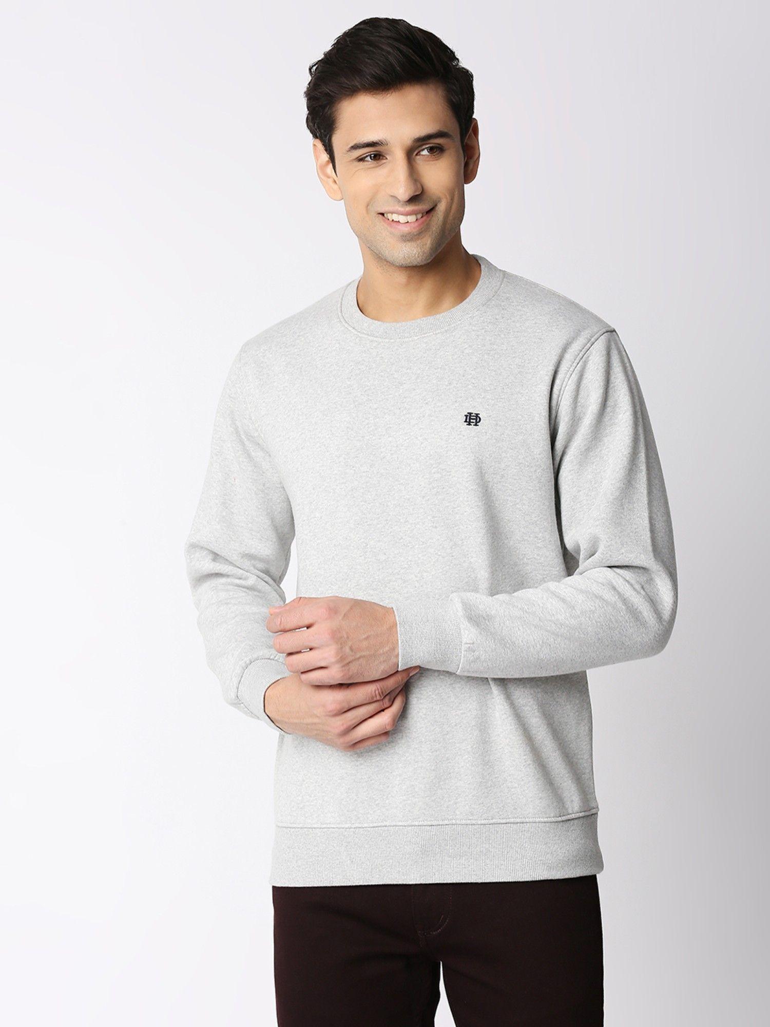 dove grey round neck sweatshirt