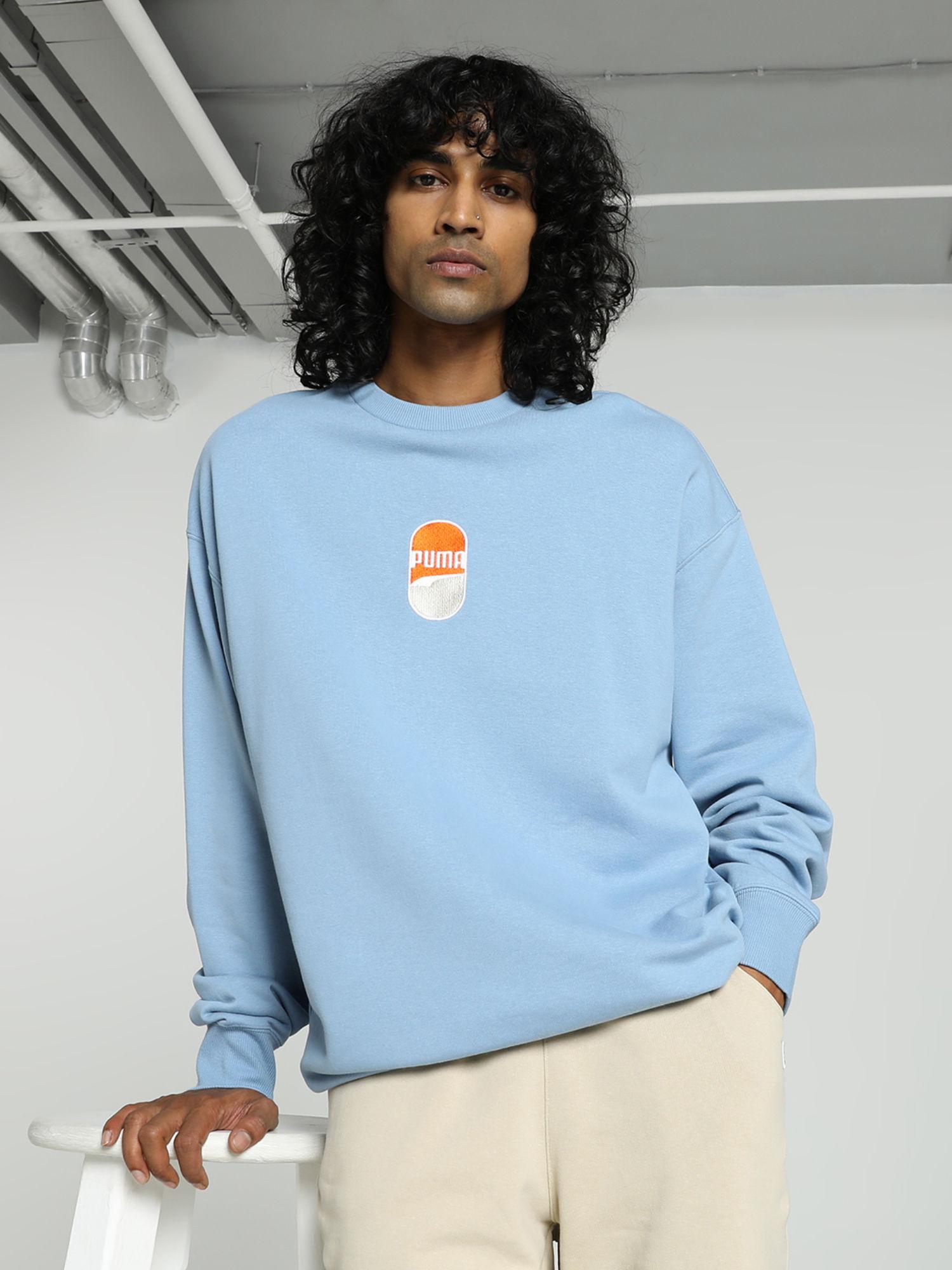 downtown 180 crew unisex light blue sweatshirt