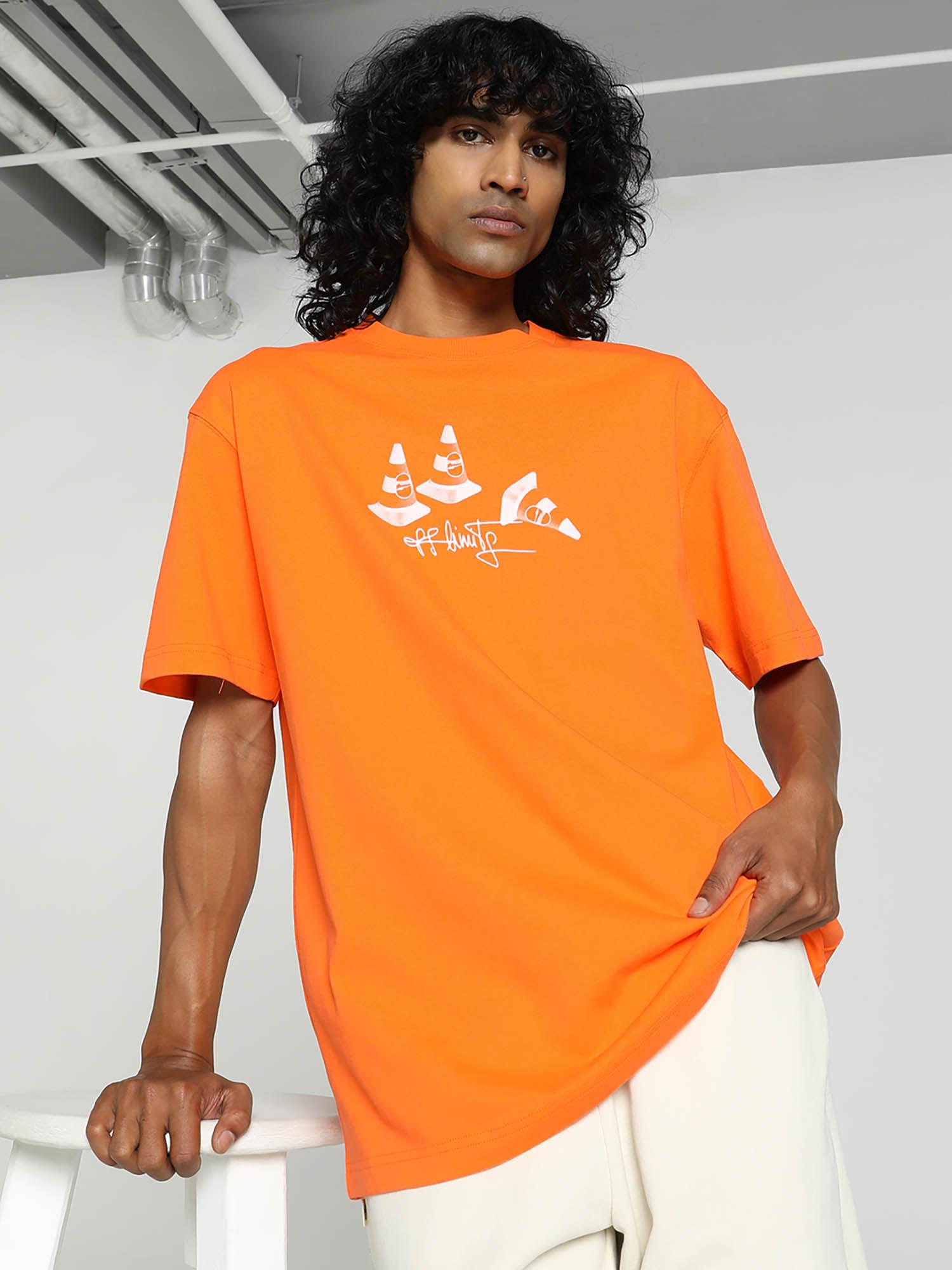 downtown 180 graphic unisex orange t-shirt