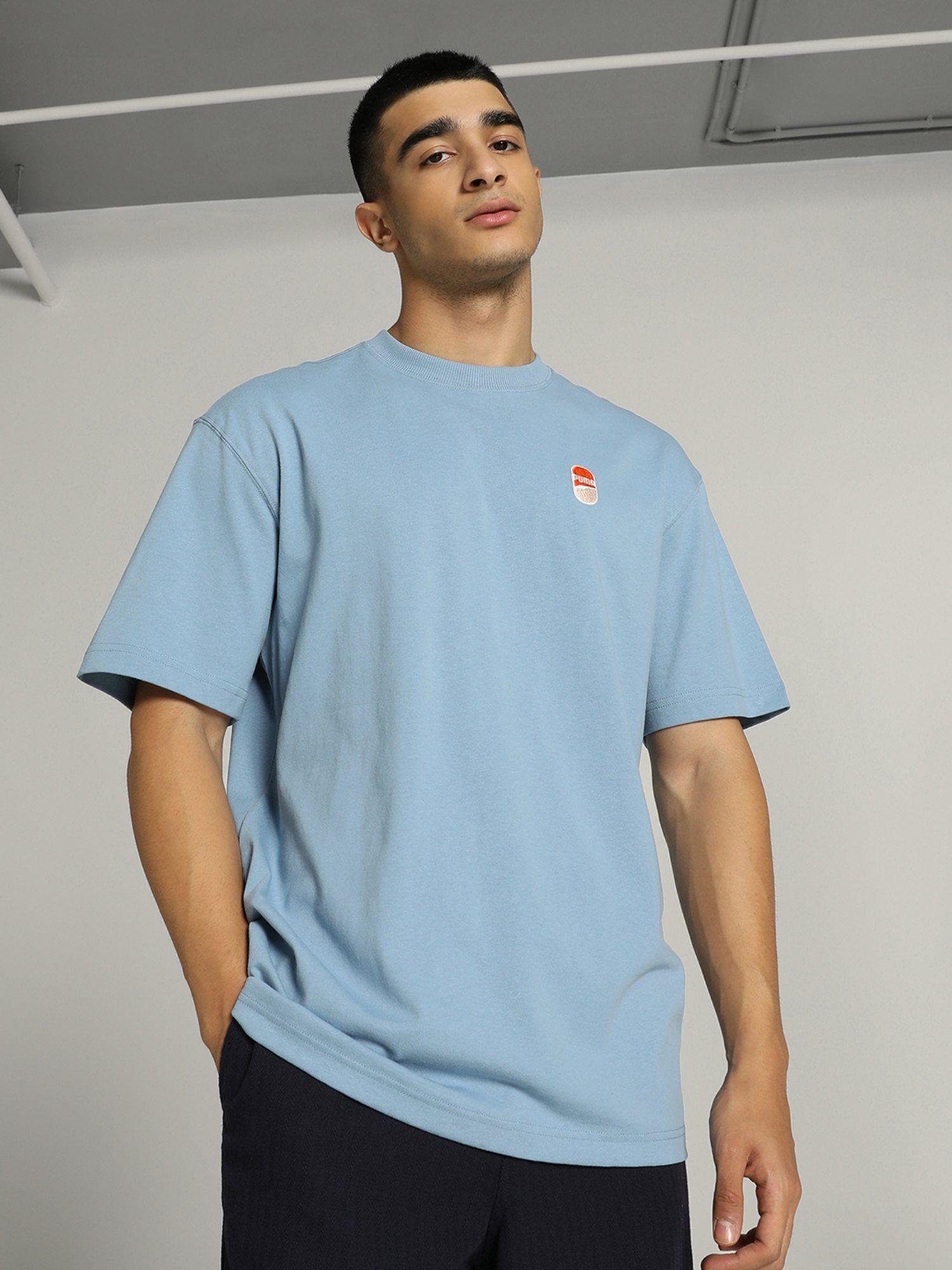 downtown 180 logo unisex blue t-shirt