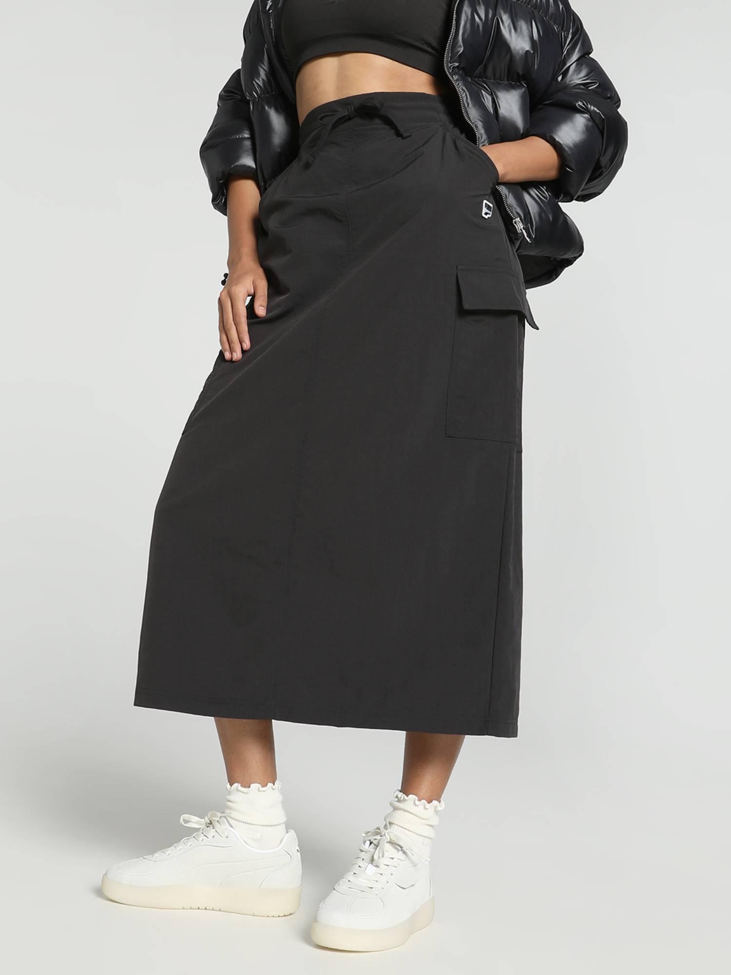 downtown cargo midi women black skirts