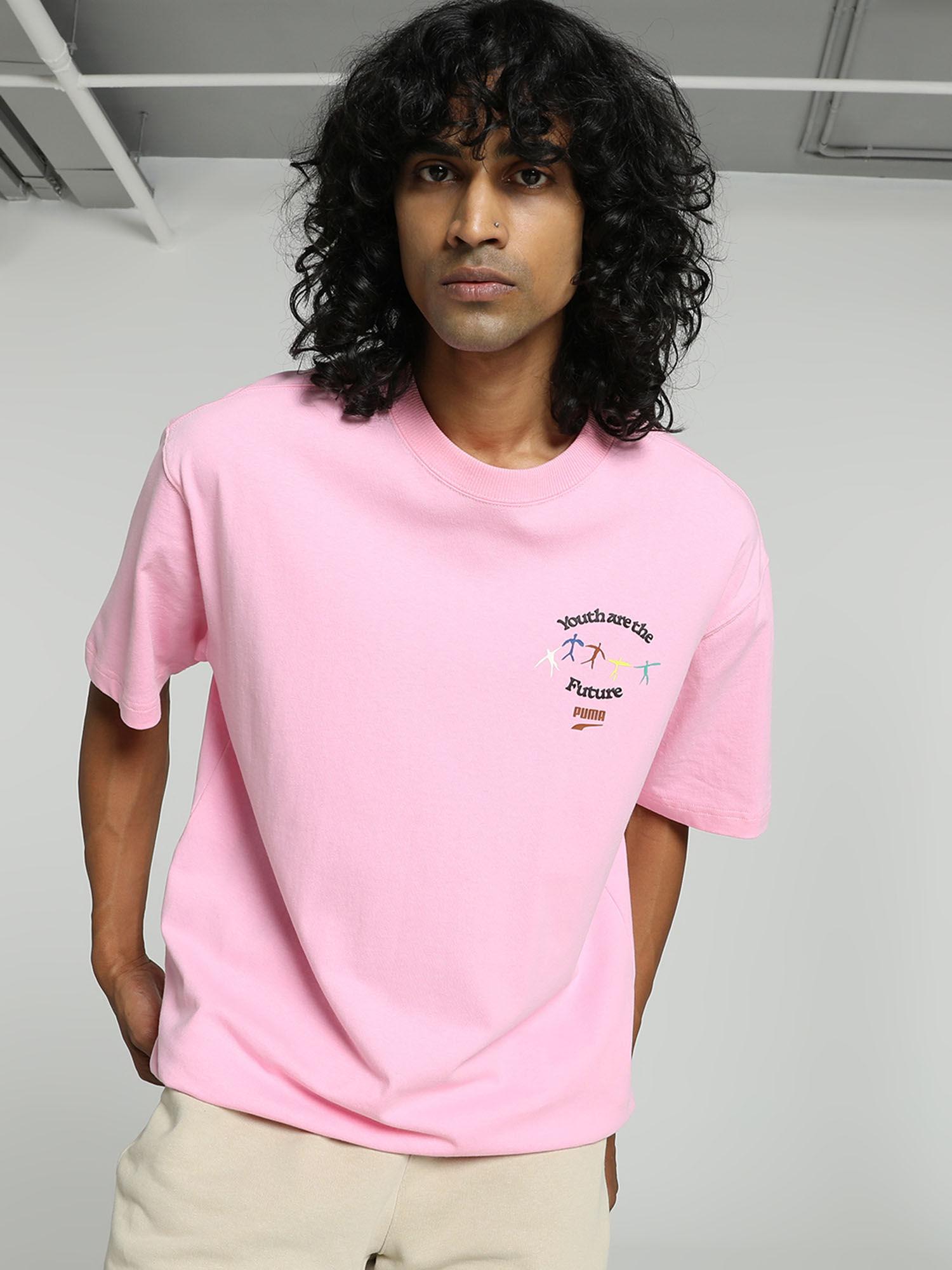 downtown solid mens pink t-shirt