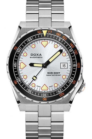 doxa sub 600t silver dial automatic watch with steel bracelet for men - 861.10.021.10