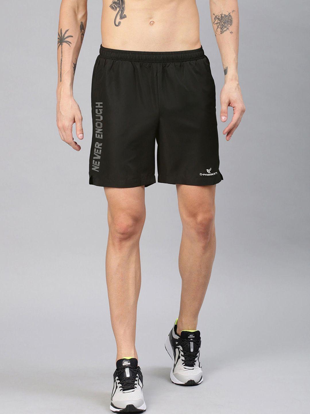 dpassion men black rapid-dry running sports shorts
