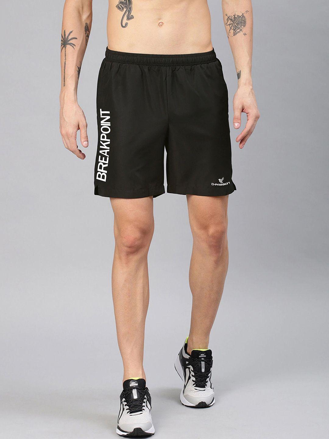 dpassion men black solid running sports shorts