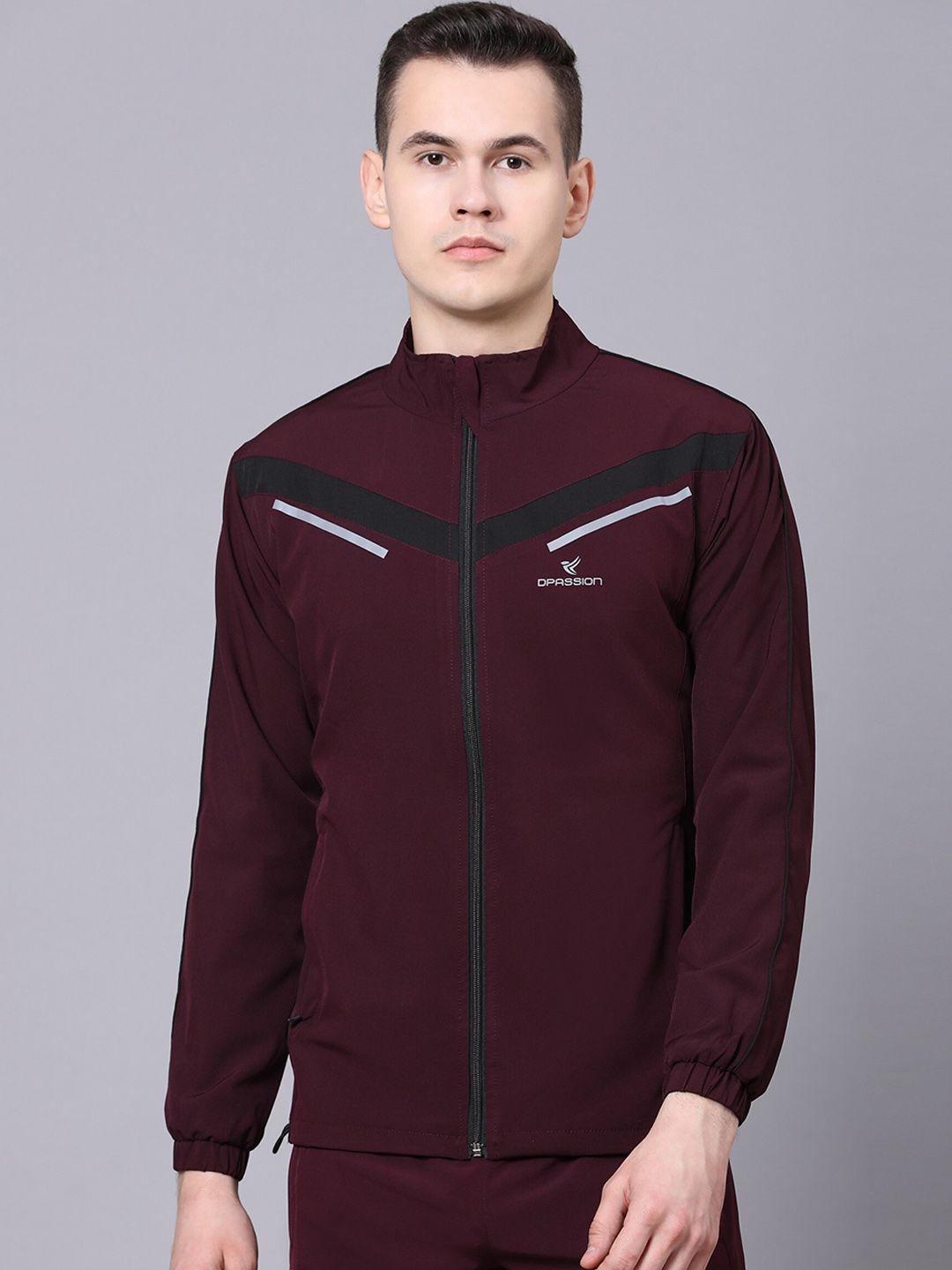 dpassion men maroon lightweight running sporty jacket