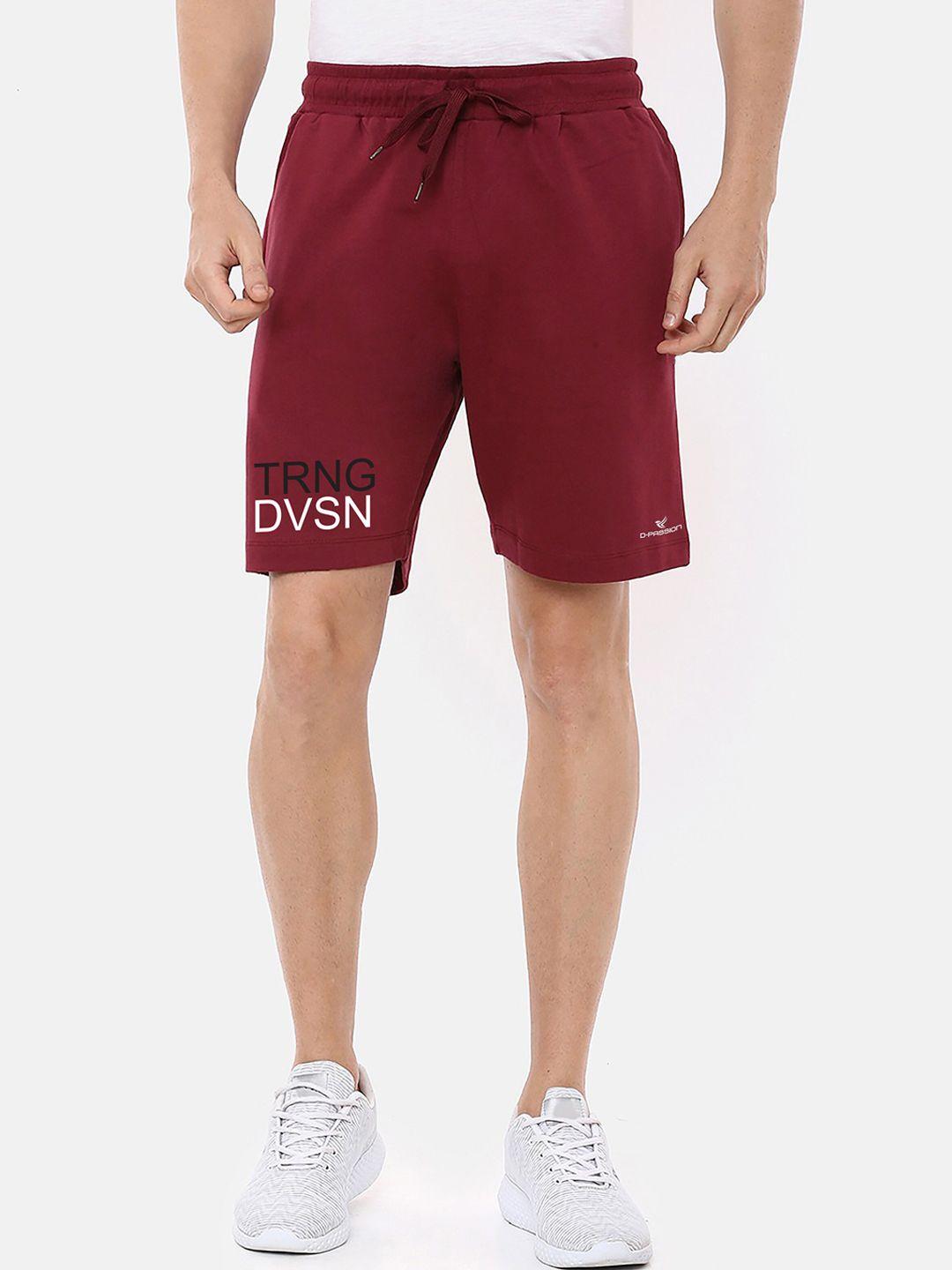 dpassion men maroon running sports shorts