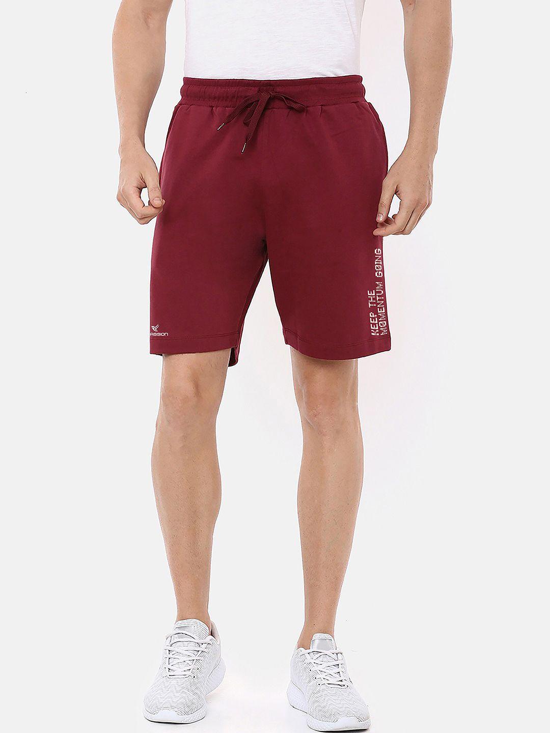 dpassion men maroon solid training or gym sports shorts