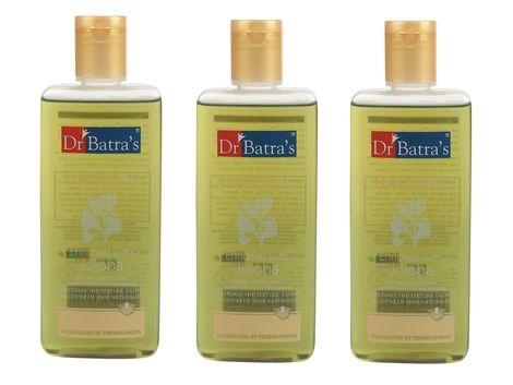 dr batra’s hair oil. non-sticky formula. nourishes scalp. supports hair growth. contains jojoba, brahmi extracts. suitable for men and women. 200 ml (pack of 3)