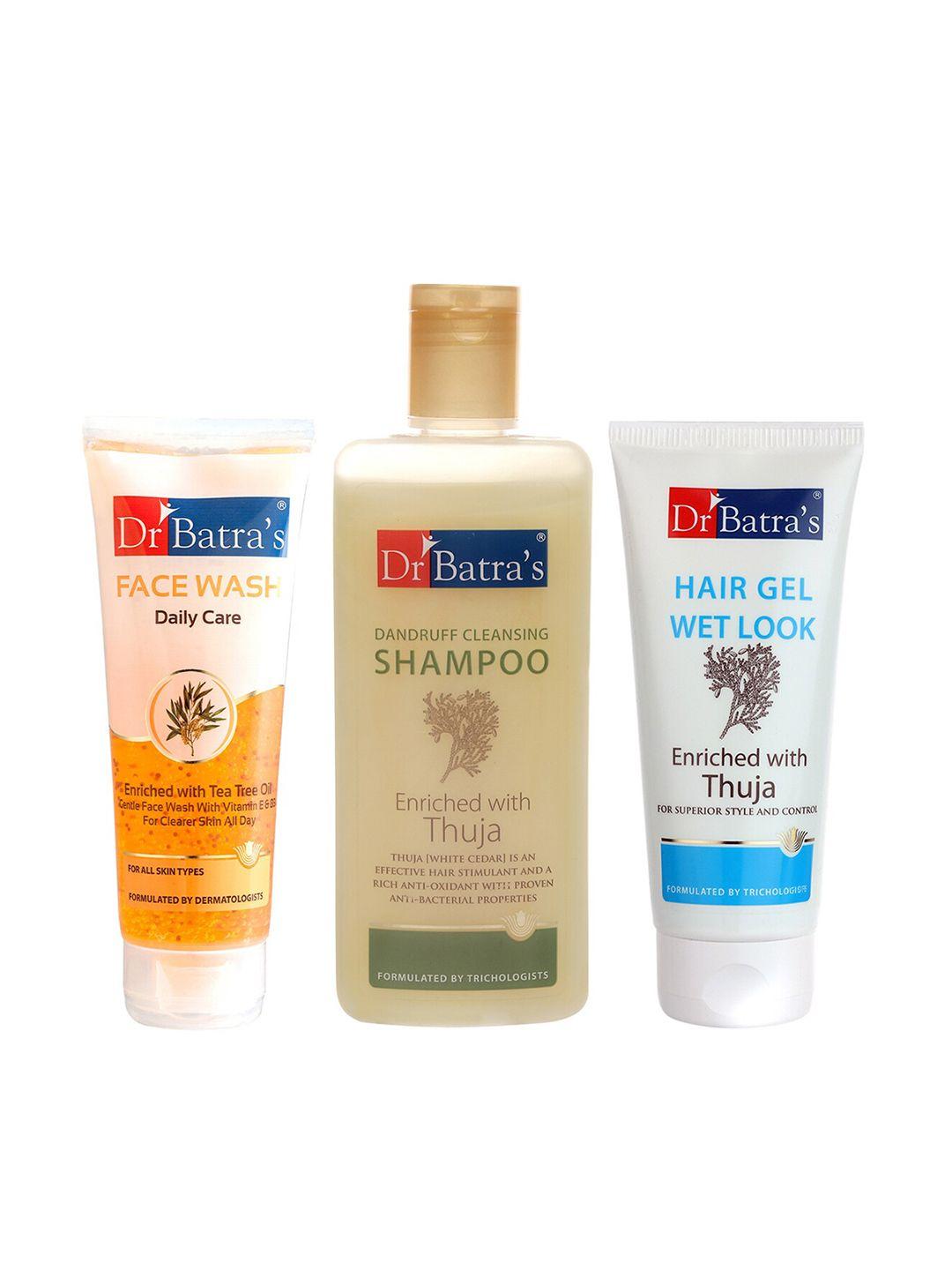 dr batra's dandruff cleansing shampoo, hair gel and face wash