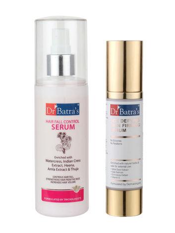 dr batra's hair fall control serum-125ml and age defying skin firming serum - 50 g (pack of 2 for men and women)