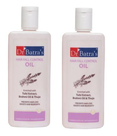 dr batra's hair fall control oil enriched with tulsi extract, brahmi oil & thuja - 200 ml (pack of 2)