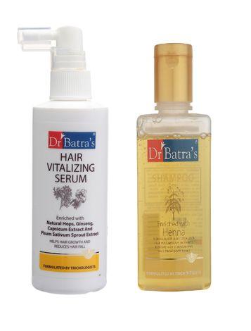dr batra's hair vitalizing serum and henna shampoo combo (100)