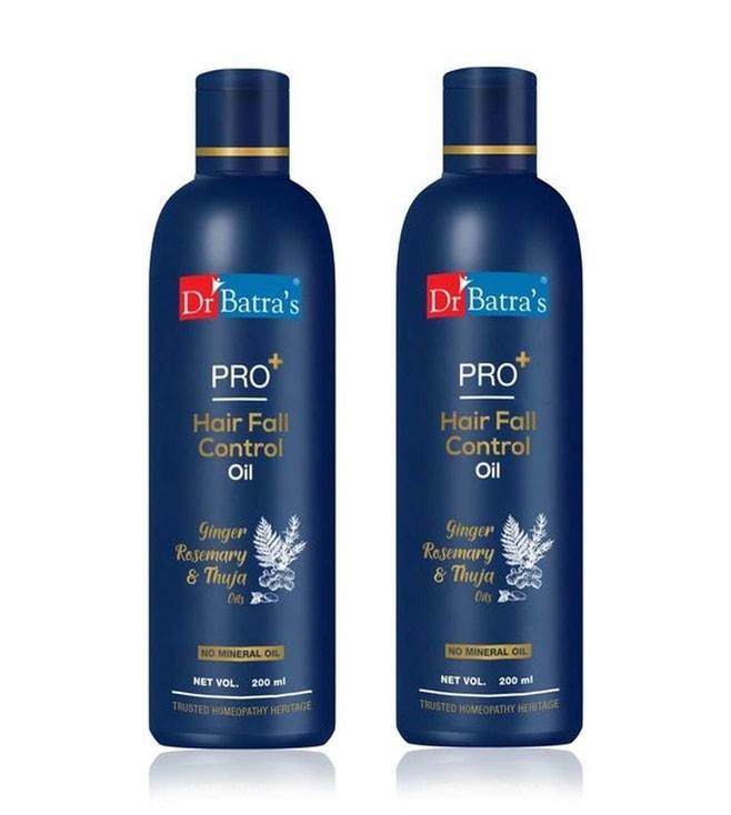 dr batra's pro+ hair fall control oil, controls hair (pack of 2) - 200 ml