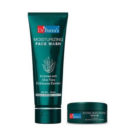 dr batra's intense moisturizing cream -100 g and face wash moisturizing - 100 gm (pack of 2 for men and women)