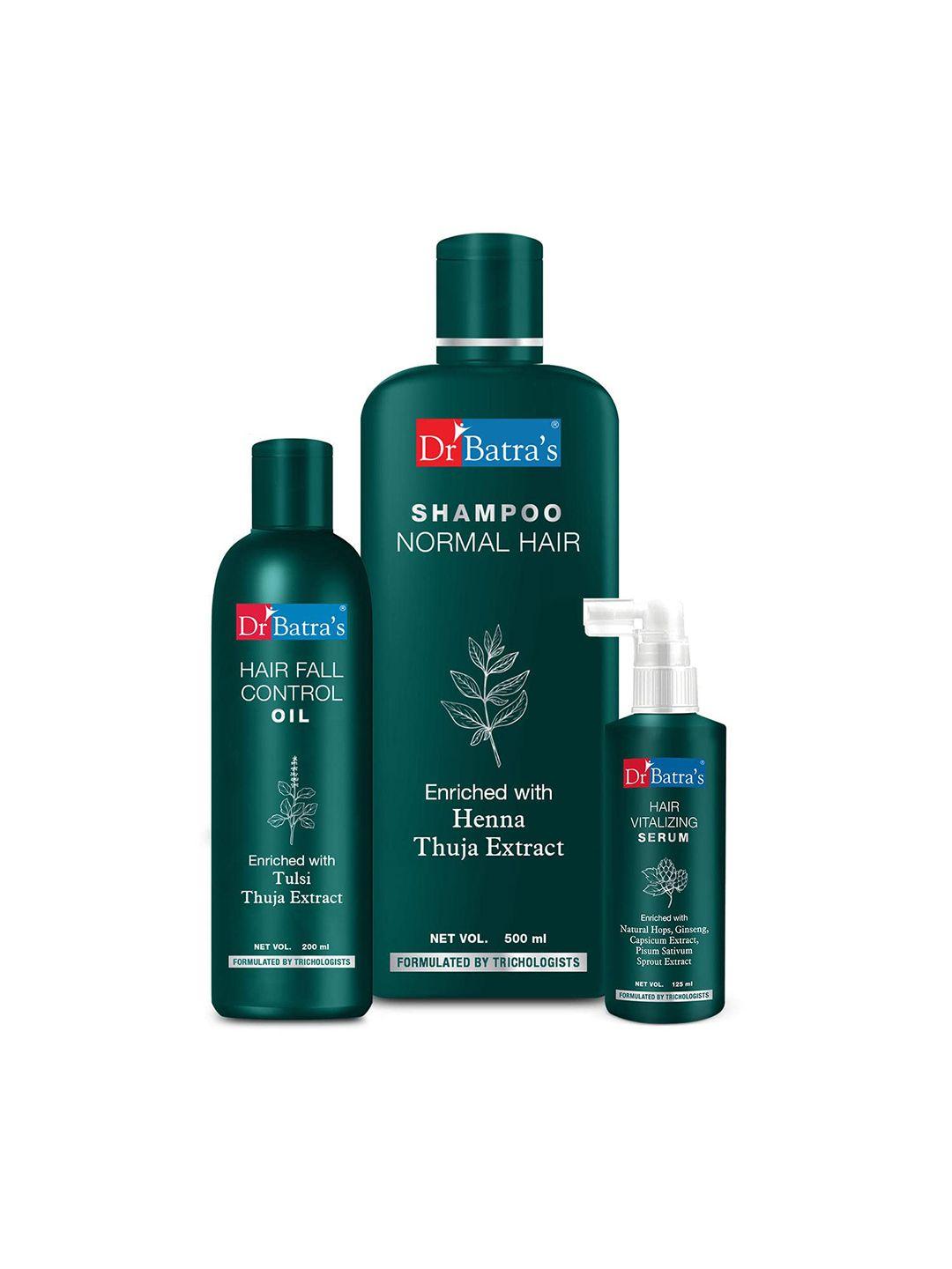 dr. batras hair vitalizing serum 125ml + normal hair shampoo 500ml + hair oil 200ml