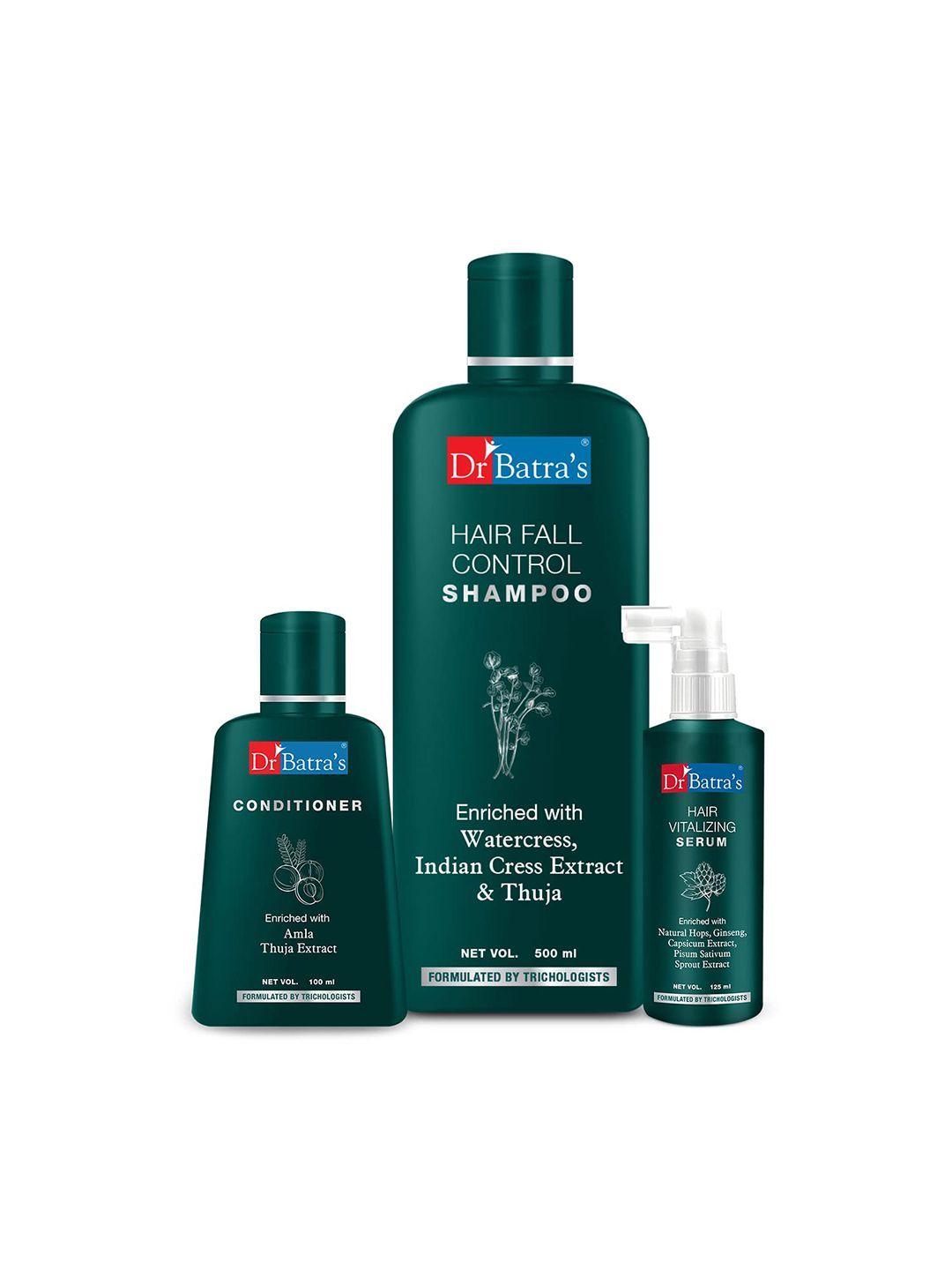 dr. batras hair vitalizing serum 125ml+ conditioner 100ml+ hair fall control shampoo 500ml
