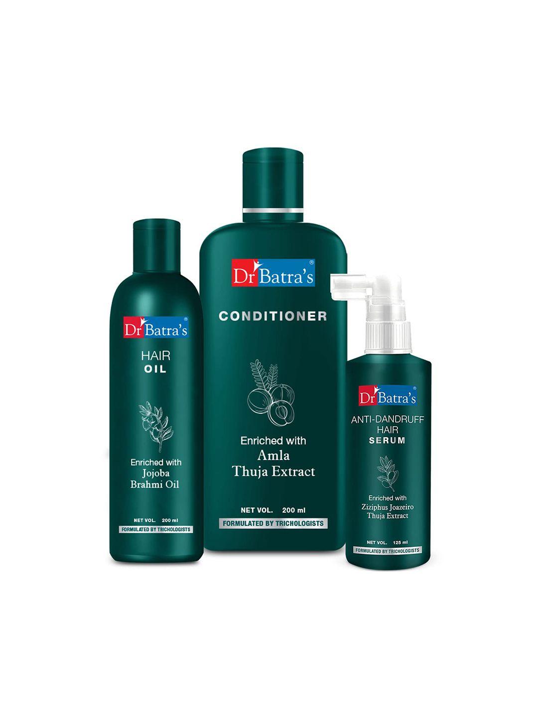 dr. batras anti dandruff hair serum 125ml + conditioner 200ml + hair oil 200ml